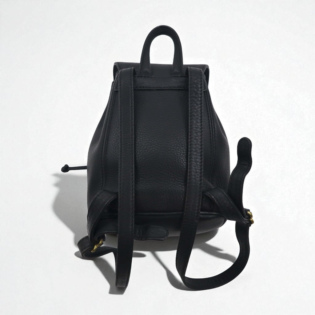 COACH イタリア製 オールドコーチ ペプルドレザー 巾着 リュックサック バックパック 牛革 L6E-4925 シボ革