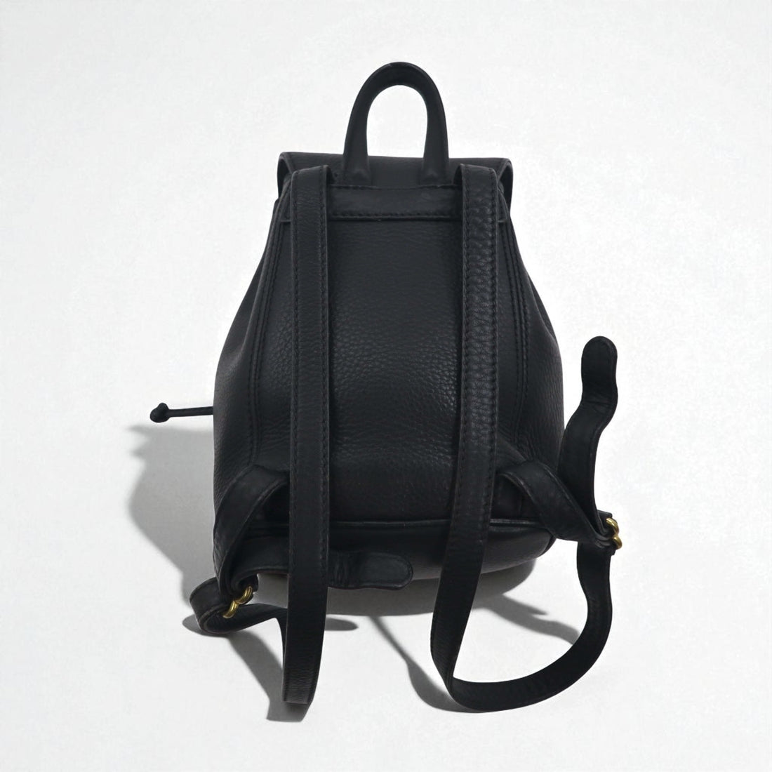 COACH イタリア製 オールドコーチ ペプルドレザー 巾着 リュックサック バックパック 牛革 L6E-4925 シボ革