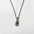 Vintage Sterling Silver 925 Anchor Cross Crown Pendant Necklace Marine Motif Chain Included