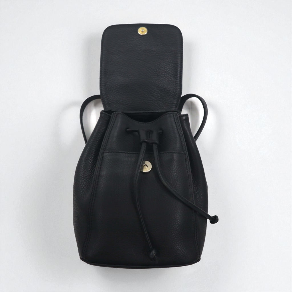 COACH イタリア製 オールドコーチ ペプルドレザー 巾着 リュックサック バックパック 牛革 L6E-4925 シボ革