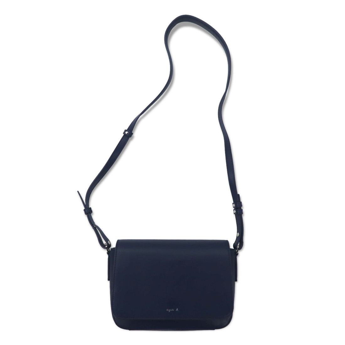 日本然リトテ-古着オンライン-agnes b. レザー ショルダーバッグ ネイビー 牛革 LS15-02-agnes b. Leather shoulder bag navy cowhide LS15-02