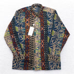 Vintage 90s Japan Made Native Shirt Roman Rominas 90s Retro All-over Print Poly Shirt M Native Made in Japan Unused