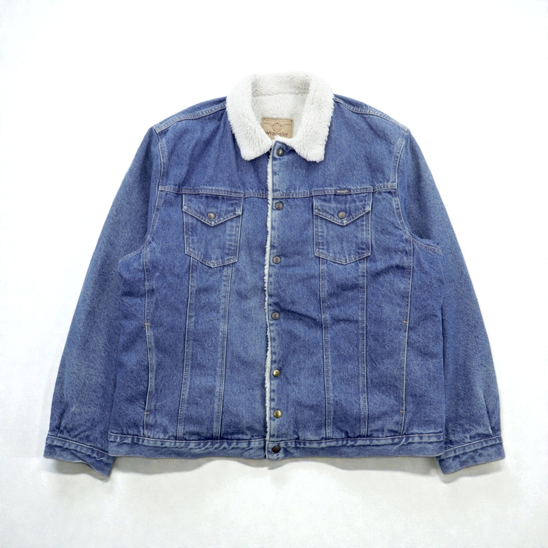 Wrangler Ranch Coat Boa-lined Denim Jacket, Large, Indigo, Sherpa