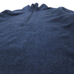 THE NORTH FACE Half Zip Fleece Jacket S Navy Polyester Logo Embroidery
