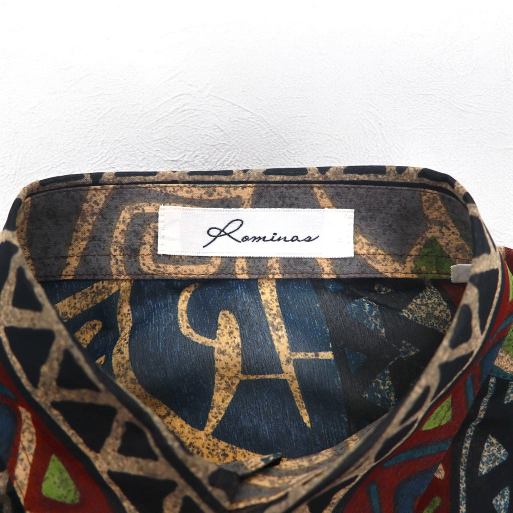 Vintage 90s Japan Made Native Shirt Roman Rominas 90s Retro All-over Print Poly Shirt M Native Made in Japan Unused