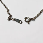 Vintage Sterling Silver 925 Oval Red Black Stone Cabochon Pendant Necklace Rope Bezel