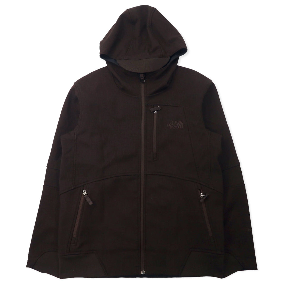日本然リトテ-古着オンライン-THE NORTH FACE エイペックス ソフトシェルジャケット フーディー M ブラウン ポリエステル フリースライナー ロゴ刺繍 TNF APEX-THE NORTH FACE Apex Soft Shell Shell Jacket Foody M Brown Polyester FLEECE Liner logo embroidery TNF APEX