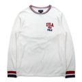 POLO RALPH LAUREN rib line thermal long sleeve T-shirt long TL white tricolor USA POLO stars and stripes