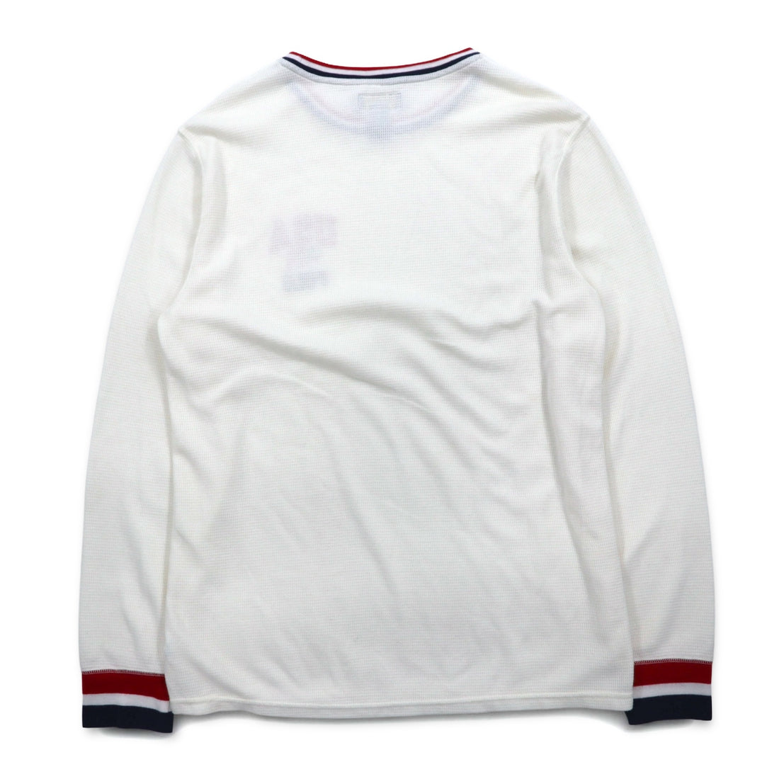 POLO RALPH LAUREN rib line thermal long sleeve T-shirt long TL white tricolor USA POLO stars and stripes