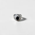 Vintage Silver College Ring 1984 Black Stone  College of Daido