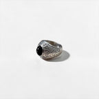 Vintage Silver College Ring 1984 Black Stone  College of Daido