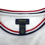 POLO RALPH LAUREN rib line thermal long sleeve T-shirt long TL white tricolor USA POLO stars and stripes