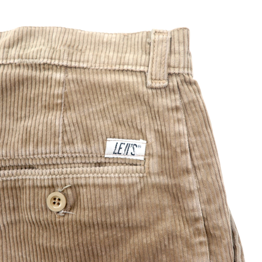 LEVI'S Made in England 90s Euro Tuck Wide Corduroy Pants Size 33 Beige Cotton PANT FAMILY 299 3484 4584