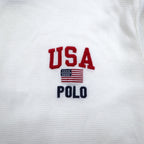 POLO RALPH LAUREN rib line thermal long sleeve T-shirt long TL white tricolor USA POLO stars and stripes