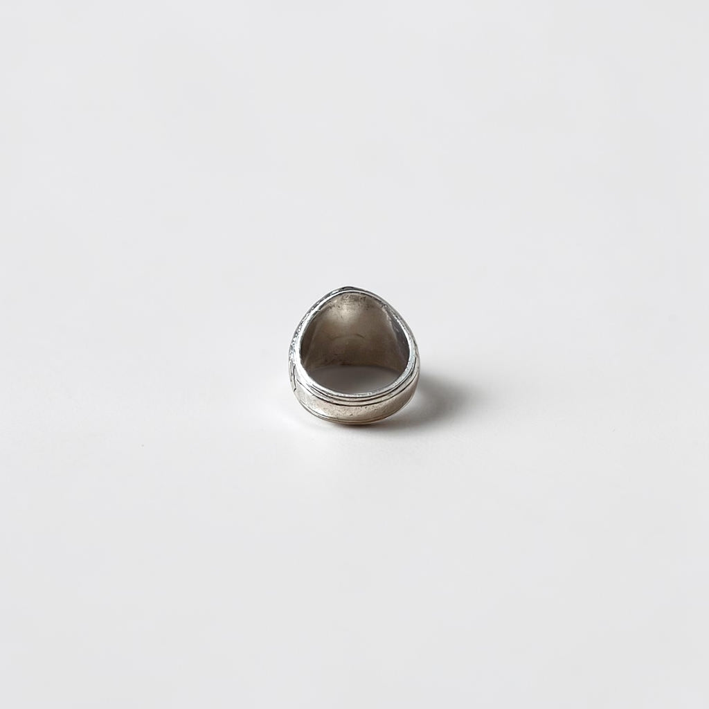 Vintage Silver College Ring 1984 Black Stone  College of Daido
