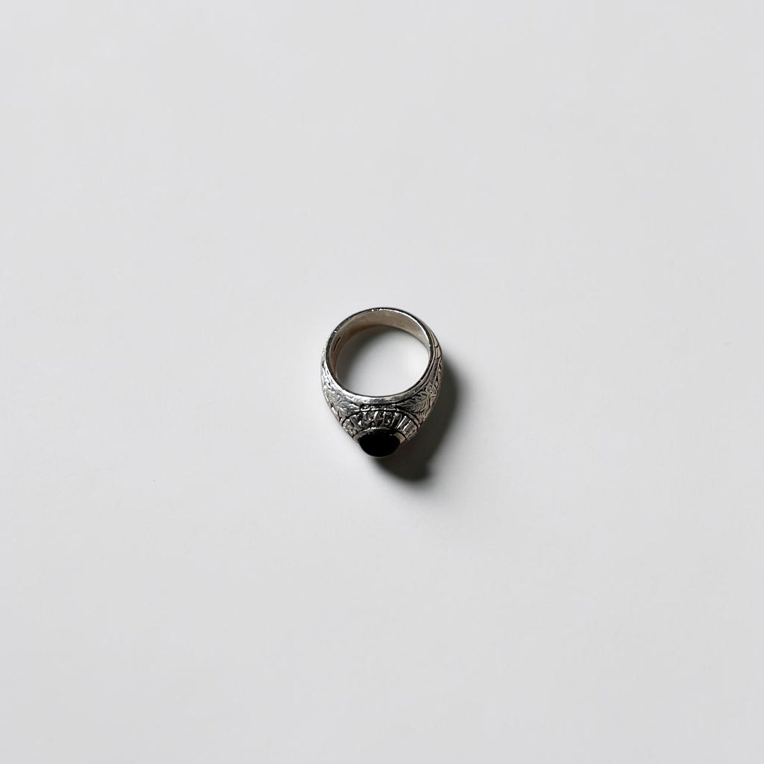 Vintage Silver College Ring 1984 Black Stone  College of Daido