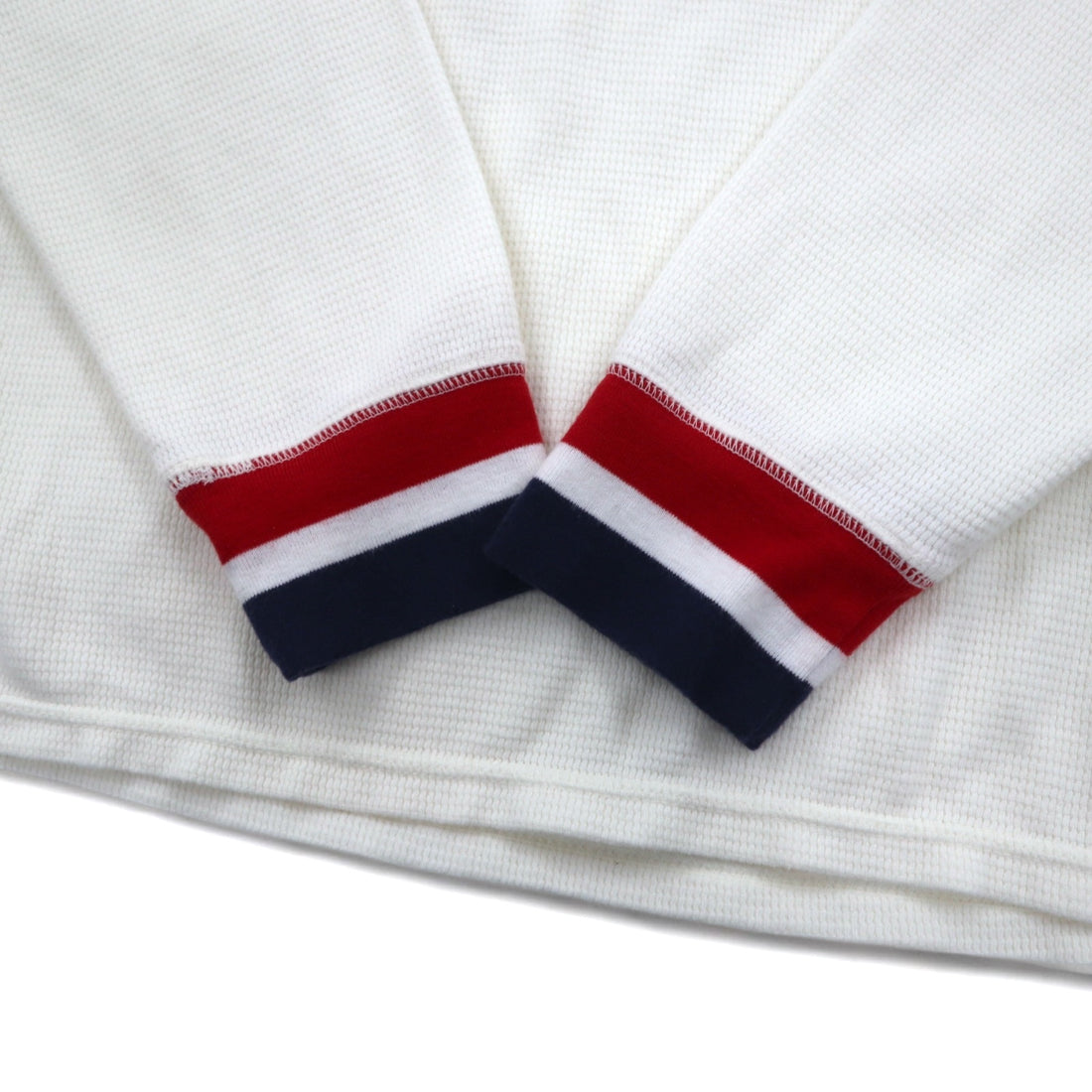 POLO RALPH LAUREN rib line thermal long sleeve T-shirt long TL white tricolor USA POLO stars and stripes