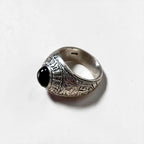 Vintage Silver College Ring 1984 Black Stone  College of Daido