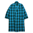 Sears 70s Gown Coat M Blue Check Cotton Polyester PERMA PREST