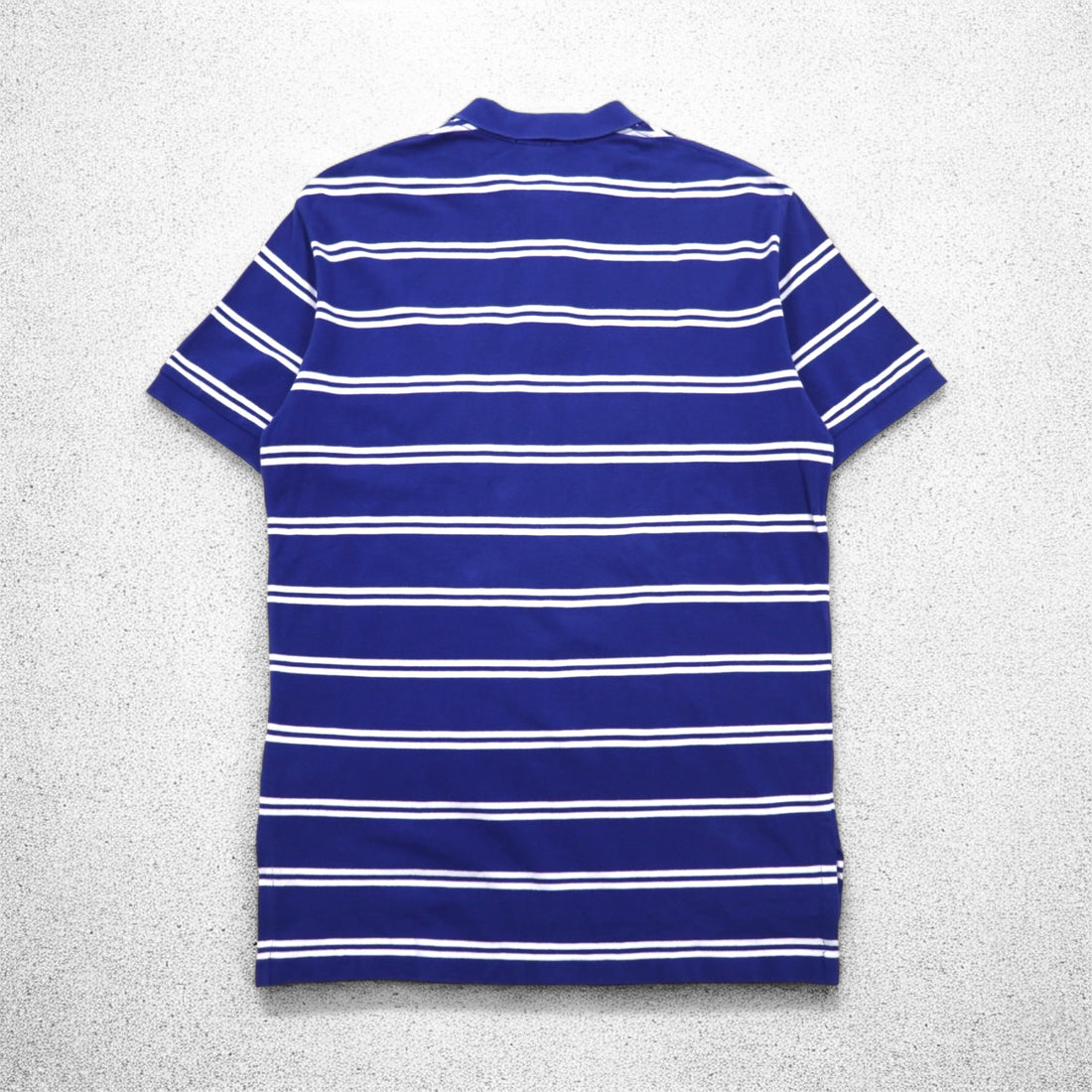 Polo by Ralph Lauren 90年代 ボーダー ポロシャツ M ブルー コットン 鹿の子 スモールポニー刺繍