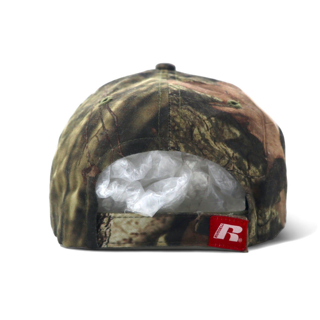 RUSSEL ATHLETIC REAL TREE CAMO 6 PANEL CAP ONE ADJUSTABLE KHAKI COTTON COLLEGE NEBRASKA