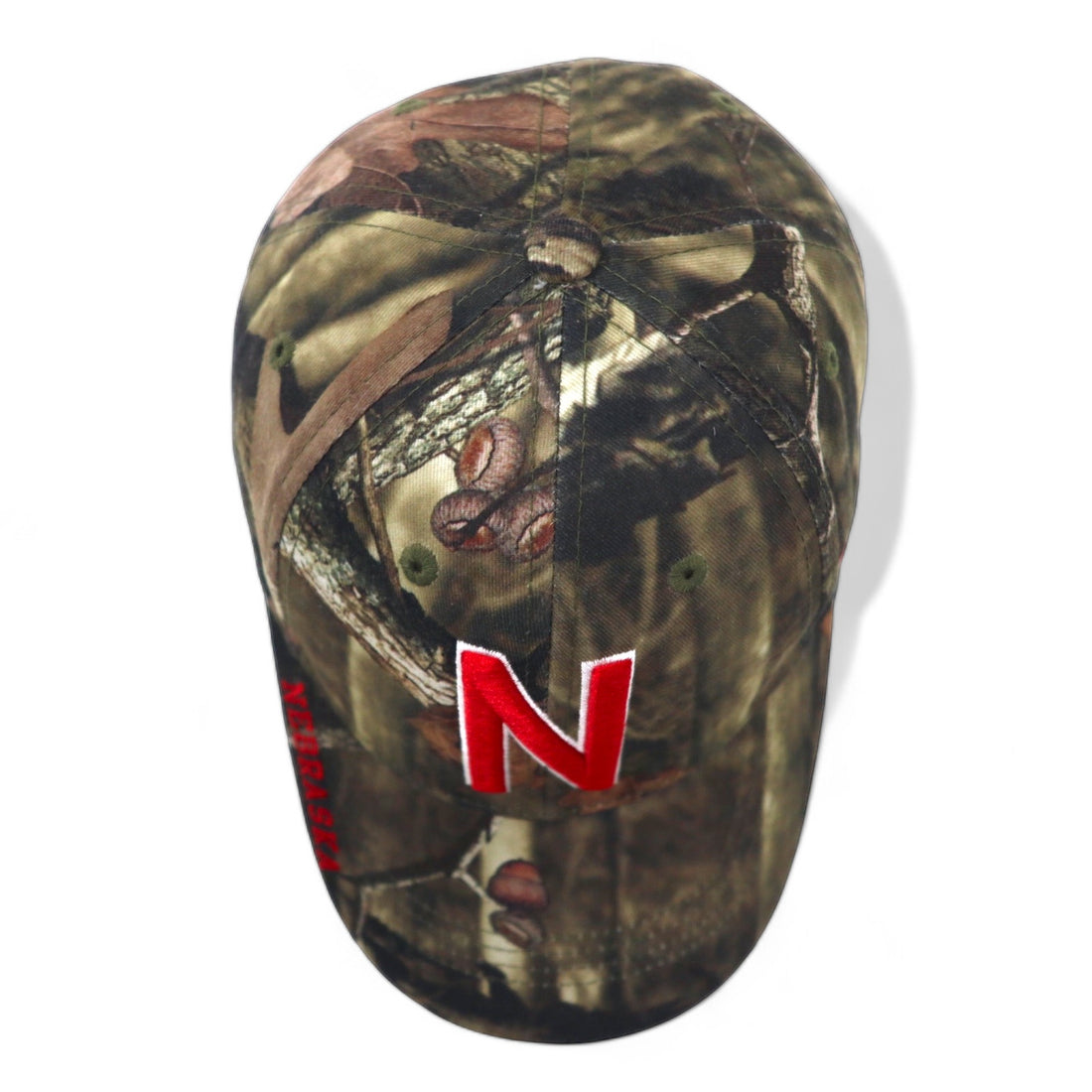 RUSSEL ATHLETIC REAL TREE CAMO 6 PANEL CAP ONE ADJUSTABLE KHAKI COTTON COLLEGE NEBRASKA