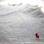 Polo Ralph Lauren 90年代 ライトウェイト 前V ラグラン スウェット トレーナー L グレー スモールポニー刺繡