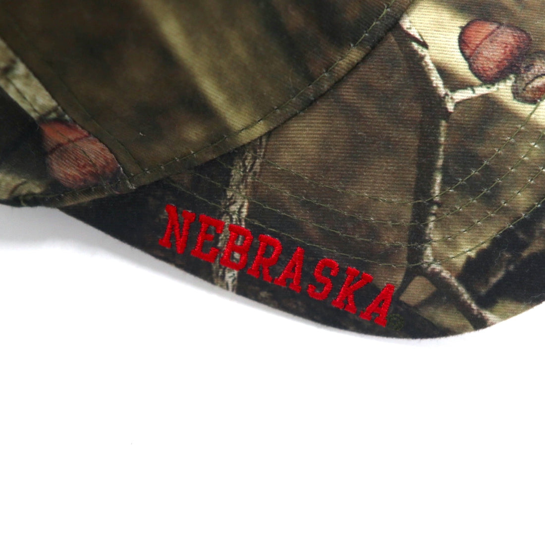 RUSSEL ATHLETIC REAL TREE CAMO 6 PANEL CAP ONE ADJUSTABLE KHAKI COTTON COLLEGE NEBRASKA
