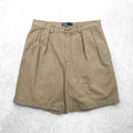 Polo by Ralph Lauren 90s Polo Chino TYLER SHORT 2-pleat shorts, half pants, M, beige, cotton