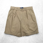 Polo by Ralph Lauren 90s Polo Chino TYLER SHORT 2-pleat shorts, half pants, M, beige, cotton