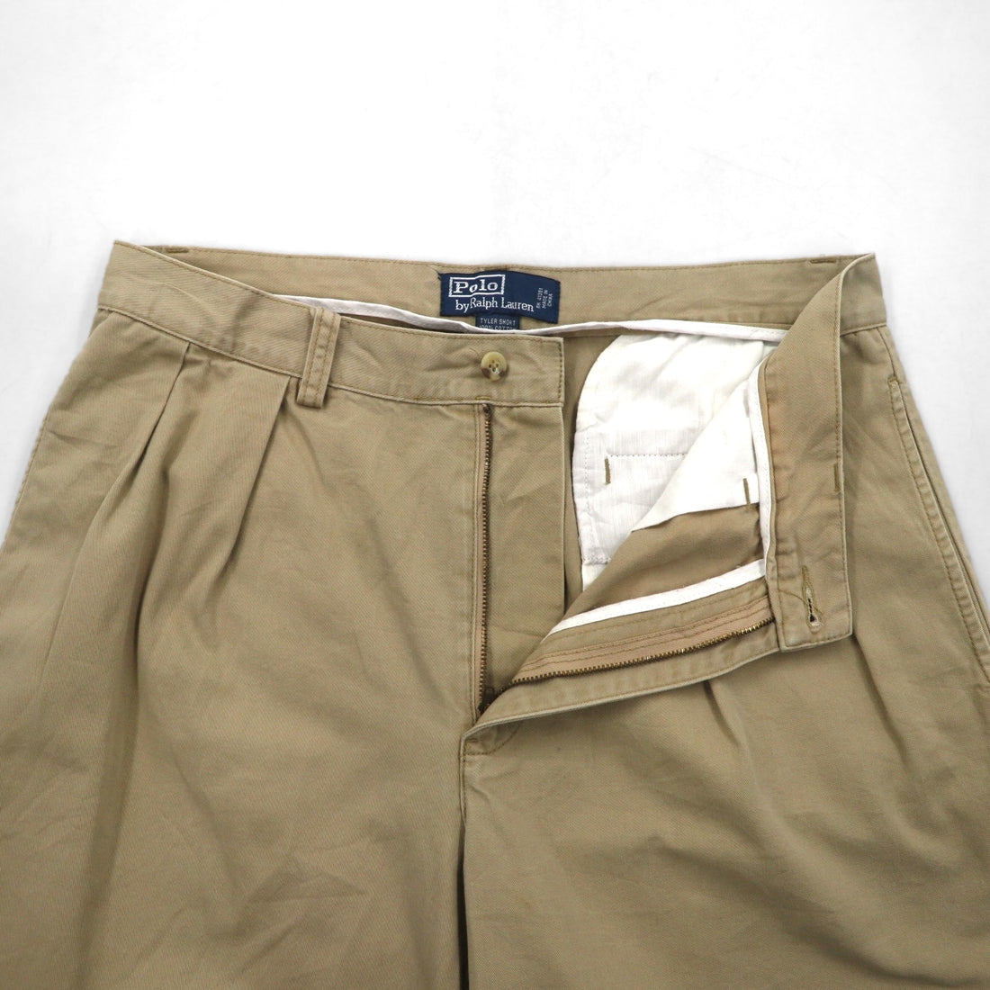 Polo by Ralph Lauren 90s Polo Chino TYLER SHORT 2-pleat shorts, half pants, M, beige, cotton