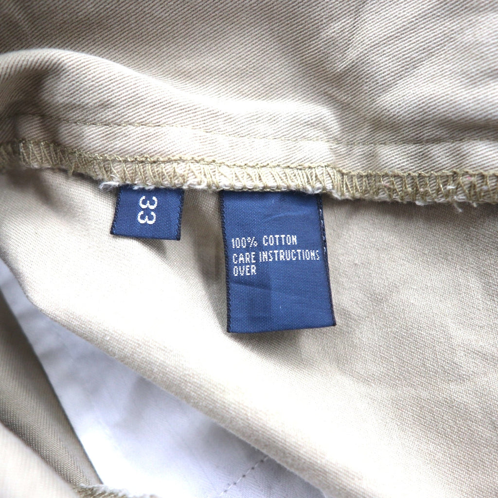 Polo by Ralph Lauren 90s Polo Chino TYLER SHORT 2-pleat shorts, half pants, M, beige, cotton
