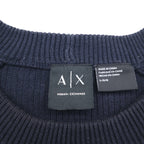 A|X ARMANI EXCHANGE Commando Sweater, Rib Knit, Size L, Navy, with Flap Chest Pocket