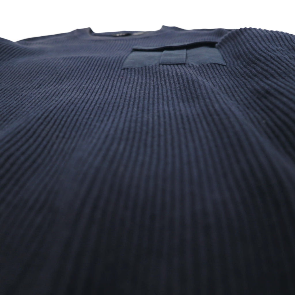 A|X ARMANI EXCHANGE Commando Sweater, Rib Knit, Size L, Navy, with Flap Chest Pocket