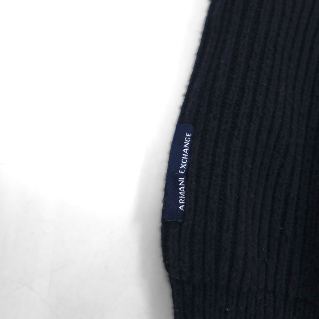 A|X ARMANI EXCHANGE Commando Sweater, Rib Knit, Size L, Navy, with Flap Chest Pocket