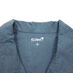 KS island open collar Cuban shirt XL grey polyester cotton embroidery
