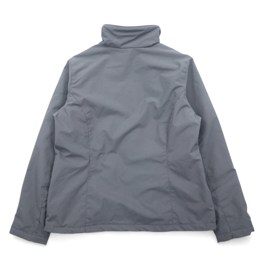 LANDS'END fleece lined shell jacket nylon jacket M grey nylon drawcord waterproof OEKO-TEX