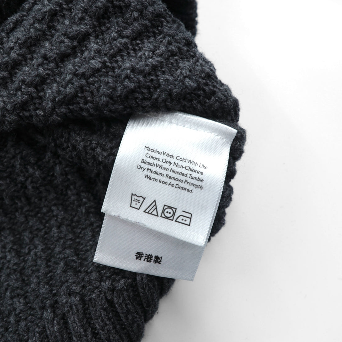 Eddie Bauer ヘンリーネック リブニット セーター L グレー コットン