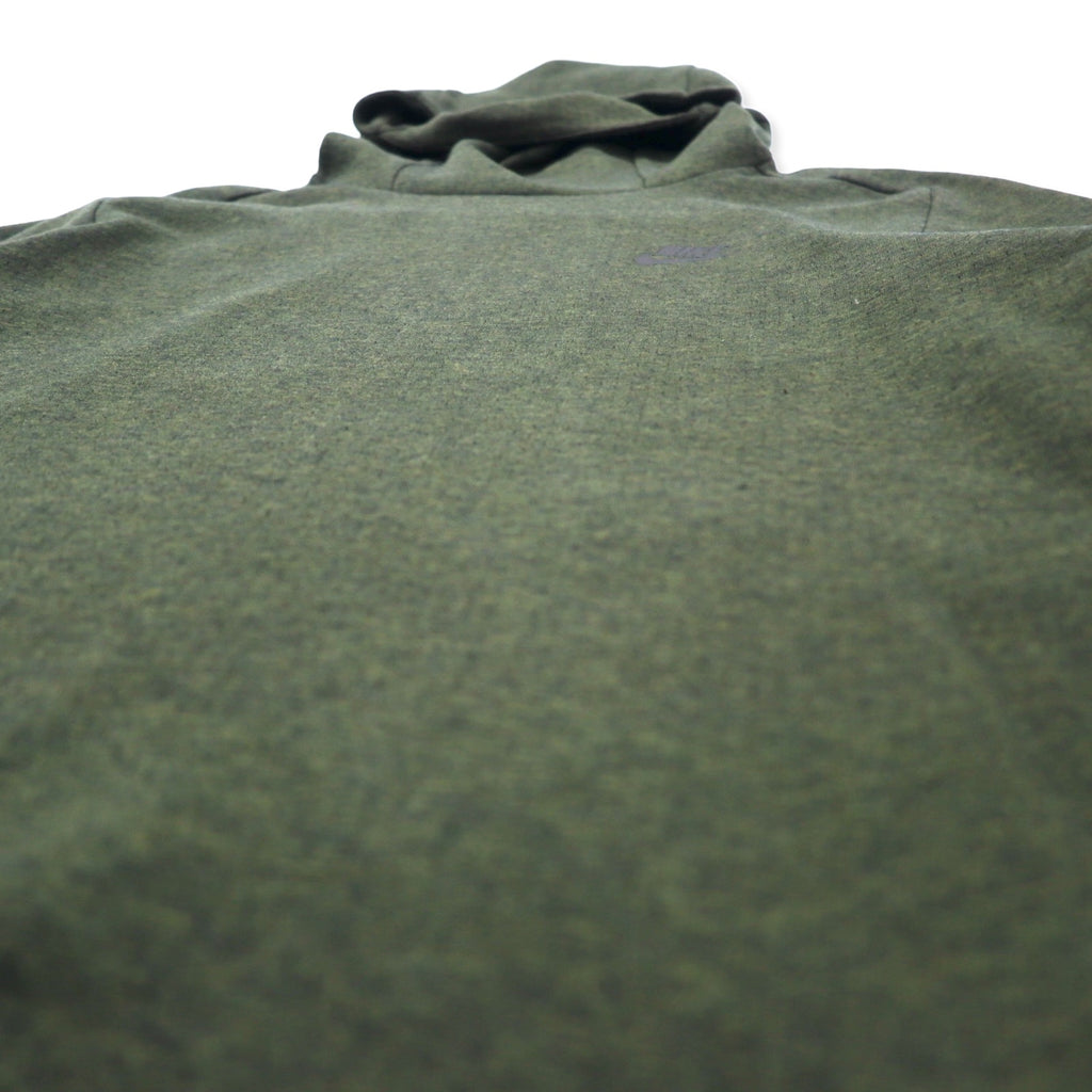 NIKE テックフリース プルオーバーパーカー M カーキ コットン サイドスリット Tech Fleece Pullover Hoodie 832116-331