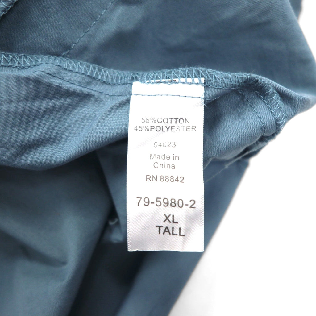 KS island open collar Cuban shirt XL grey polyester cotton embroidery