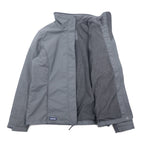 LANDS'END fleece lined shell jacket nylon jacket M grey nylon drawcord waterproof OEKO-TEX