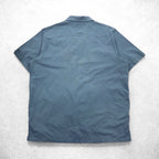 KS island open collar Cuban shirt XL grey polyester cotton embroidery