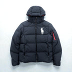 Polo Ralph Lauren ビッグポニー ハイネック ダウンジャケット S ブラック フード着脱 ドローコード