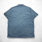 KS island open collar Cuban shirt XL grey polyester cotton embroidery