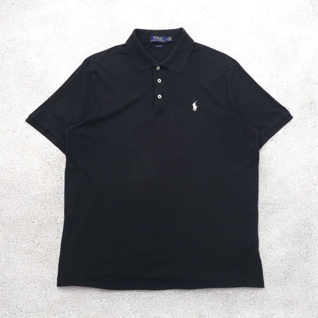 POLO RALPH LAUREN CLASSIC FIT Polo shirt L Black Cotton Small pony embroidery