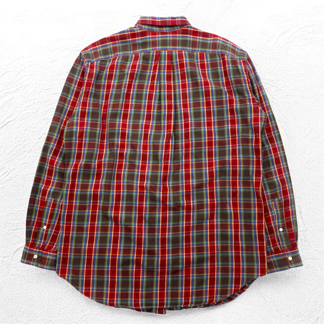 Ralph Lauren 90s Button-down Shirt L TALL Red Check Small Pony Embroidery Big Size