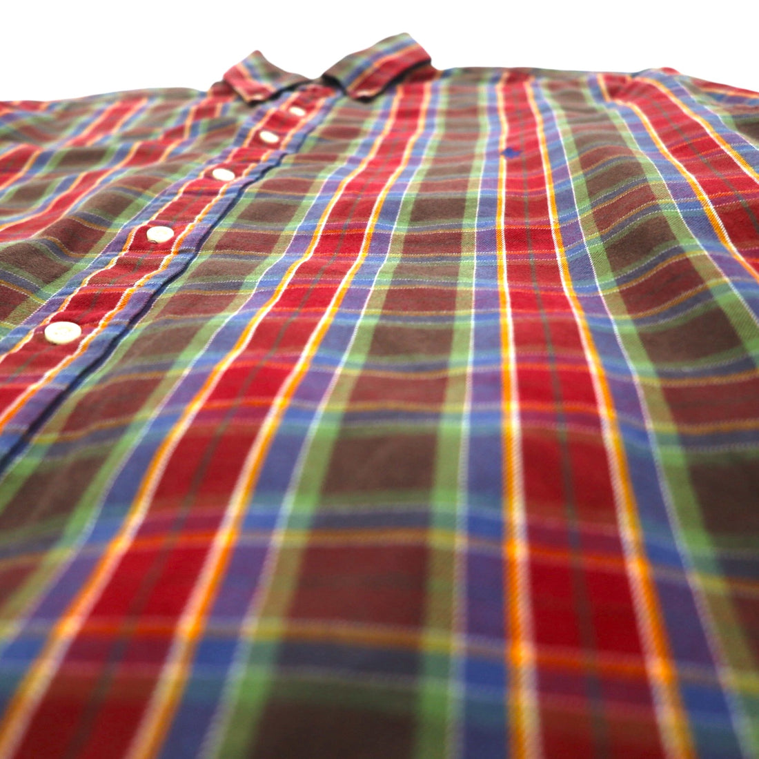 Ralph Lauren 90s Button-down Shirt L TALL Red Check Small Pony Embroidery Big Size