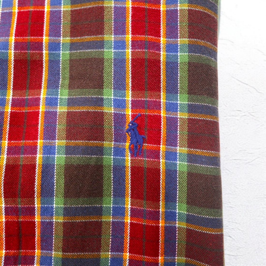 Ralph Lauren 90s Button-down Shirt L TALL Red Check Small Pony Embroidery Big Size