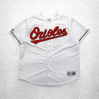 majestic 90s MLB Baseball Shirt XL White Polyester Orioles