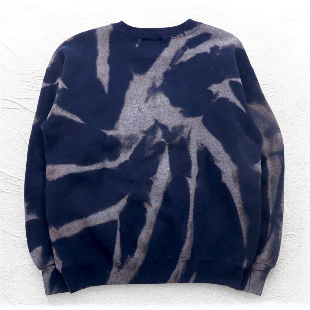90s UNIVERSAL STUDIOS Tie-dye Embroidered Sweatshirt L Navy Fleece Lining
